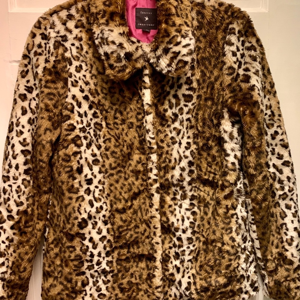 Faux Fur Leopard Coat